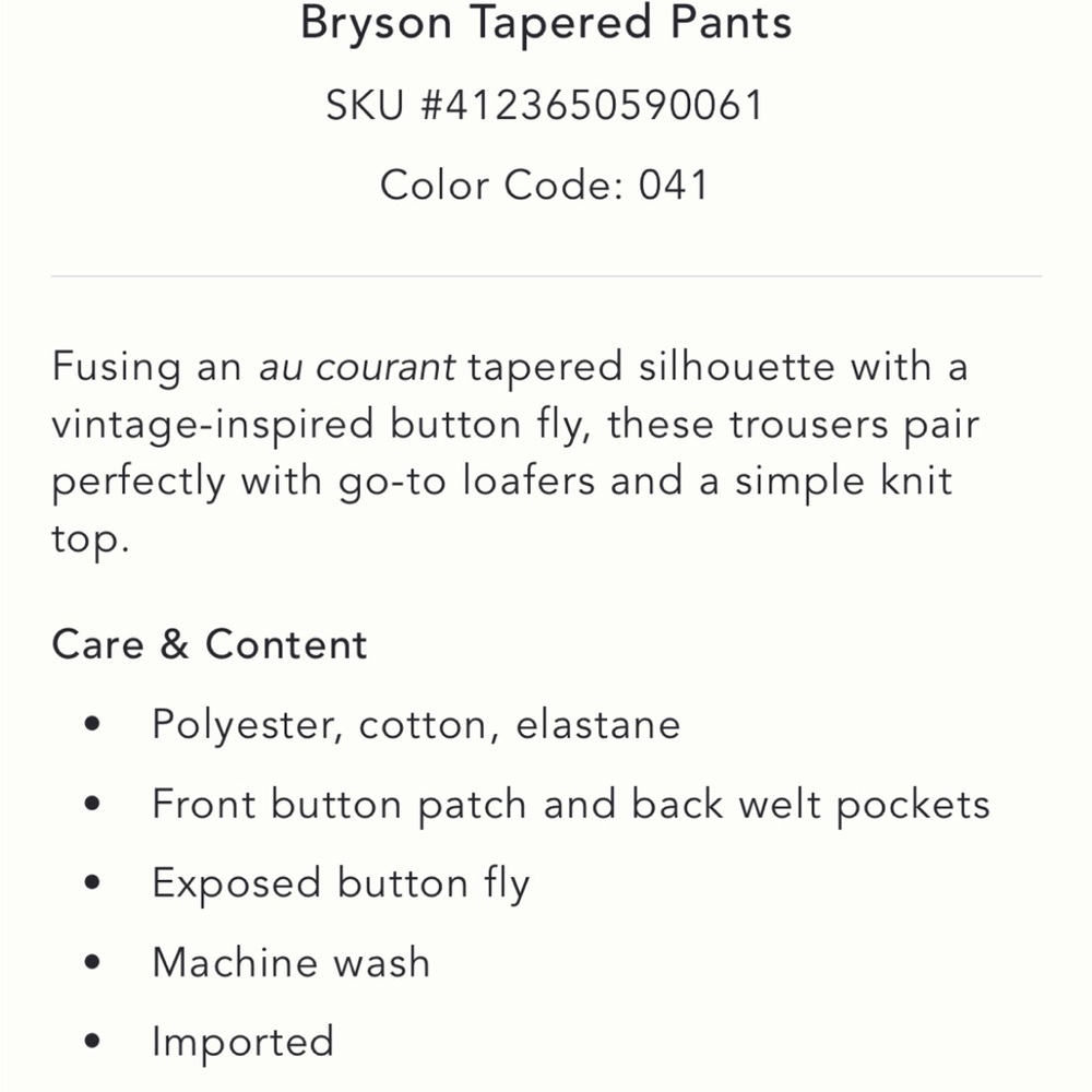 New by Anthropologie Bryson Tapered Pant Trouser Navy Blue Size 4 Office ANTHRO - Picture 10 of 10